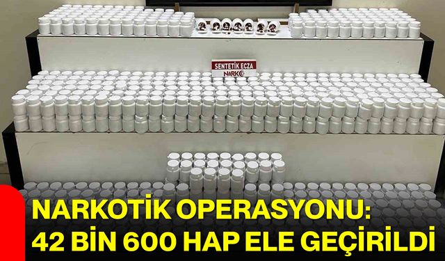 Narkotik Operasyonu: 42 Bin 600 Hap Ele Geçirildi