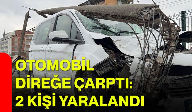 Otomobil Direğe Çarptı: 2 Kişi Yaralandı