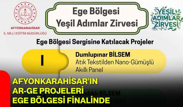 Afyonkarahisar’ın AR-GE Projeleri Ege Bölgesi Finalinde