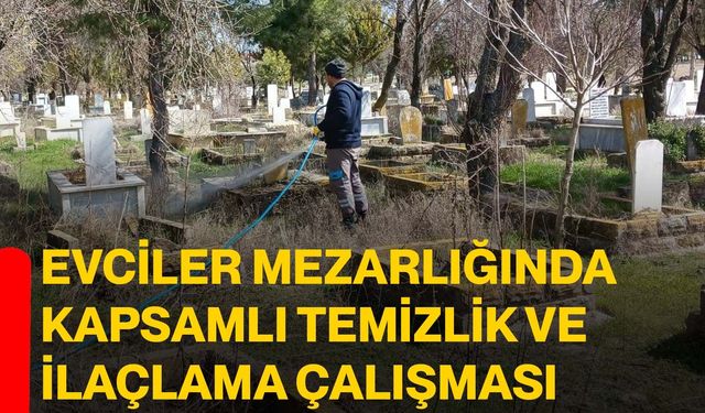 Evciler Mezarlığında Kapsamlı Temizlik ve İlaçlama Çalışması