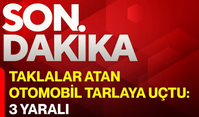 Taklalar Atan Otomobil Tarlaya Uçtu: 3 Yaralı