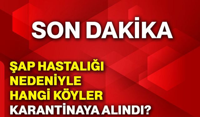 Şap hastalığı nedeniyle hangi köyler karantinaya alındı?