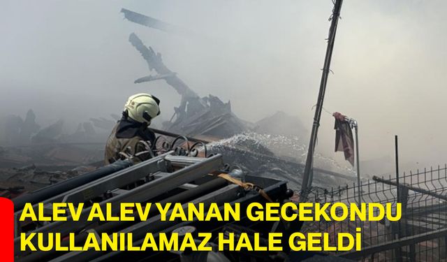Alev alev yanan gecekondu kullanılamaz hale geldi