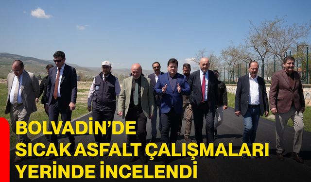 Bolvadin’de sıcak asfalt çalışmaları yerinde incelendi
