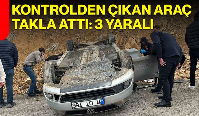 Kontrolden Çıkan Araç Takla Attı: 3 Yaralı