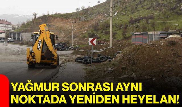 Yağmur Sonrası Aynı Noktada Yeniden Heyelan!