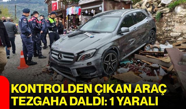 Kontrolden Çıkan Araç Tezgaha Daldı: 1 Yaralı