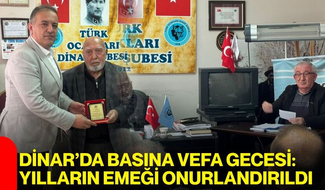 Dinar’da Basına Vefa Gecesi: Yılların Emeği Onurlandırıldı