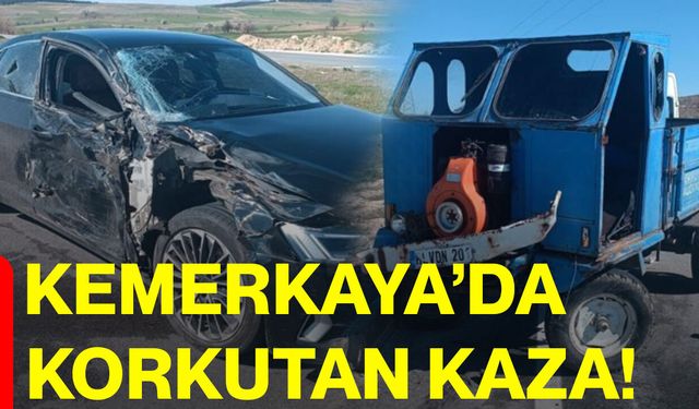 Kemerkaya’da korkutan kaza!