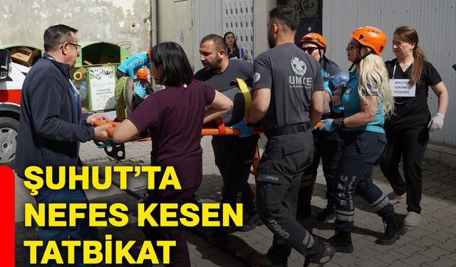 Şuhut’ta nefes kesen tatbikat