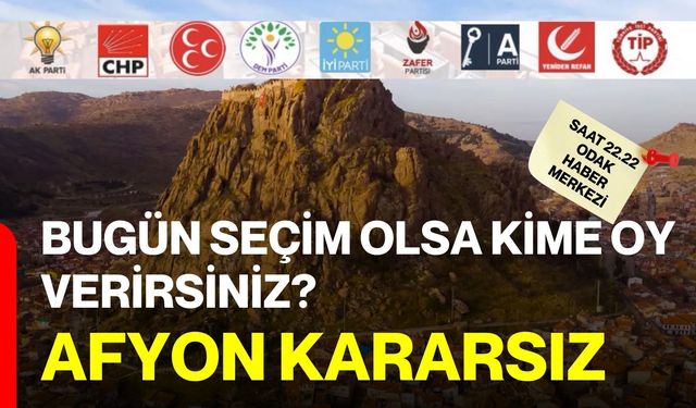 Bugün Seçim Olsa Kime Oy Verirsiniz?  Afyon Kararsız