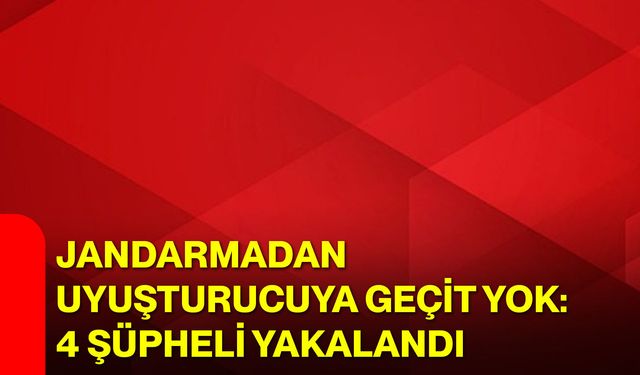 Jandarmadan Uyuşturucuya Geçit Yok: 4 Şüpheli Yakalandı