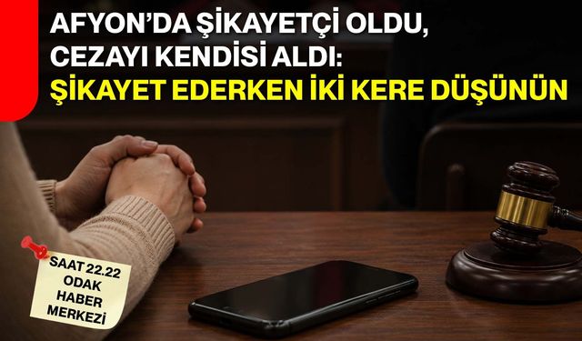 Afyon’da şikayetçi oldu, cezayı kendisi aldı: Şikayet ederken iki kere düşünün
