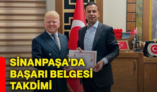 Sinanpaşa’da başarı belgesi takdimi