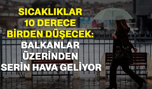 Sıcaklıklar 10 Derece Birden Düşecek: Balkanlar Üzerinden Serin Hava Geliyor