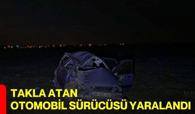 Takla atan otomobil sürücüsü yaralandı