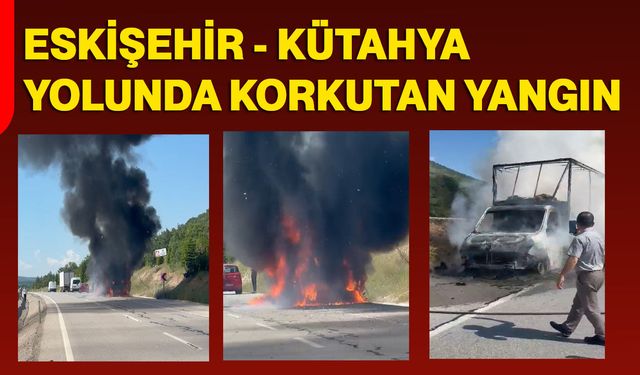 Eskişehir - Kütahya yolunda korkutan yangın