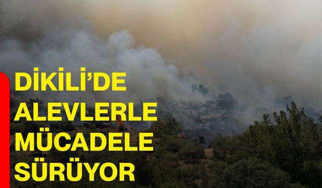Dikili’de alevlerle mücadele sürüyor