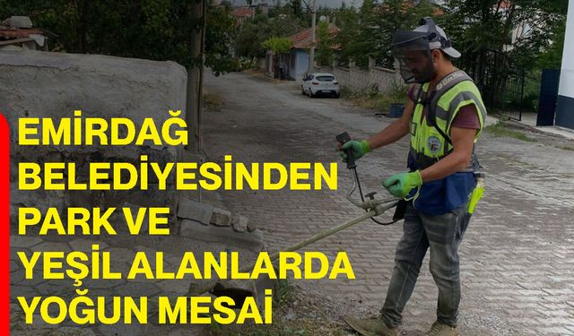 Emirdağ Belediyesinden park ve yeşil alanlarda yoğun mesai