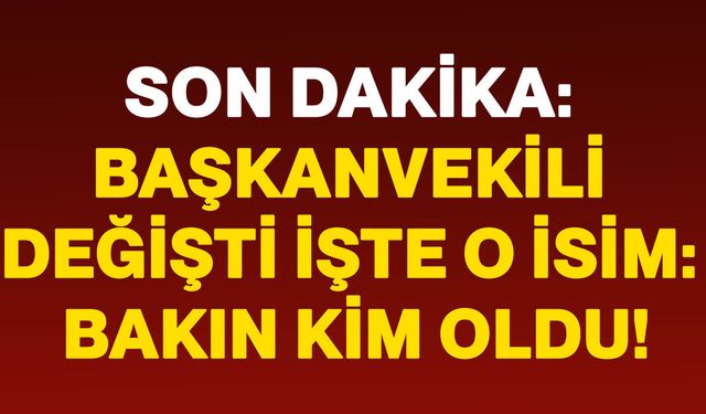 Başkanvekili değişti işte o isim: Bakın kim oldu!