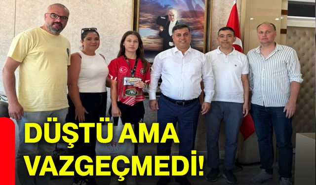 Düştü ama vazgeçmedi!