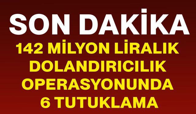 142 Milyon liralık dolandırıcılık operasyonunda 6 tutuklama