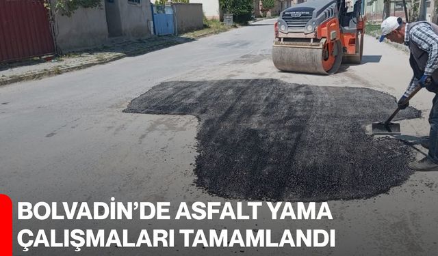 Bolvadin’de asfalt yama çalışmaları tamamlandı