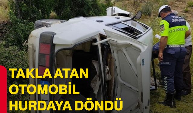 Takla atan otomobil hurdaya döndü