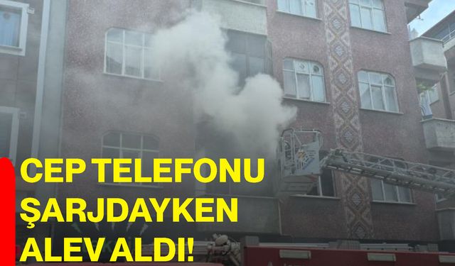 Cep telefonu şarjdayken alev aldı!