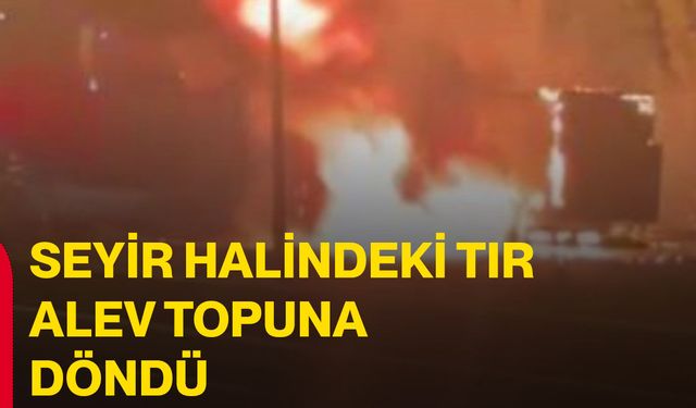 Seyir halindeki tır alev topuna döndü