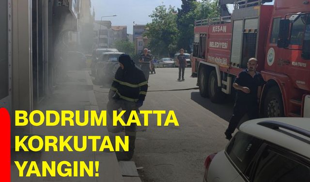 Bodrum katta korkutan yangın!