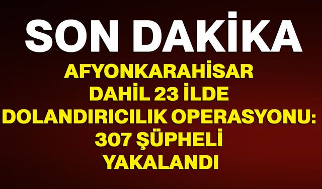 Afyonkarahisar dahil 23 ilde dolandırıcılık operasyonu: 307 şüpheli yakalandı