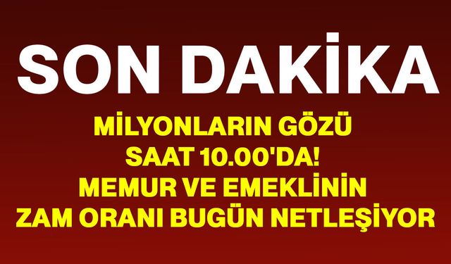 Milyonların Gözü Saat 10.00'da! Memur ve Emeklinin Zam Oranı Bugün Netleşiyor