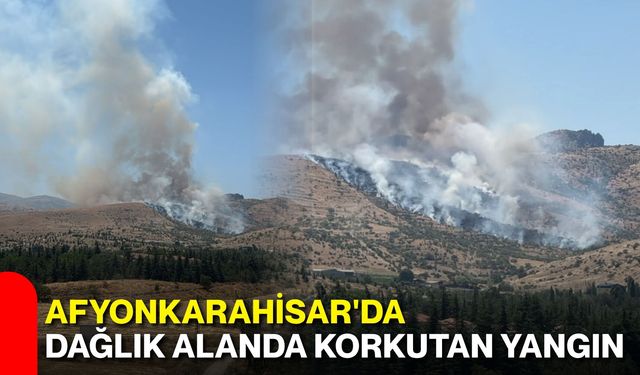 Afyonkarahisar'da dağlık alanda korkutan yangın