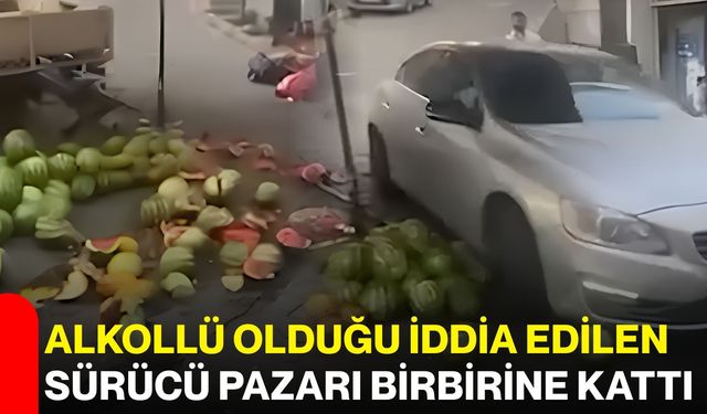 Alkollü olduğu iddia edilen sürücü pazarı birbirine kattı