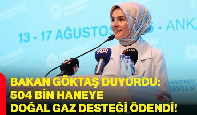 Bakan Göktaş duyurdu: 504 bin haneye doğal gaz desteği ödendi