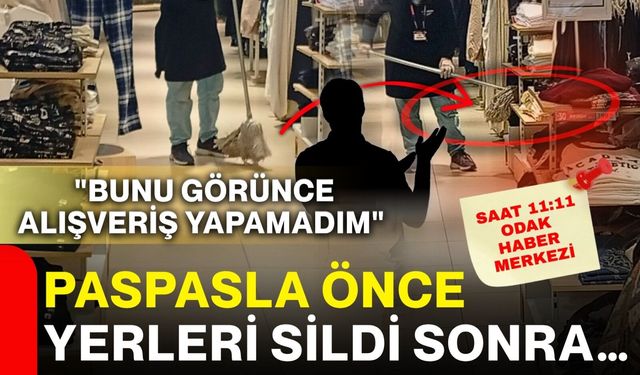 Paspasla önce yerleri sildi sonra… "Bunu görünce alışveriş yapamadım"