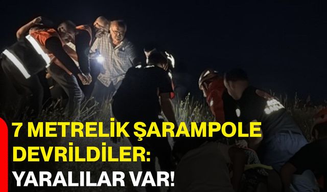 7 metrelik şarampole devrildiler: Yaralılar var!