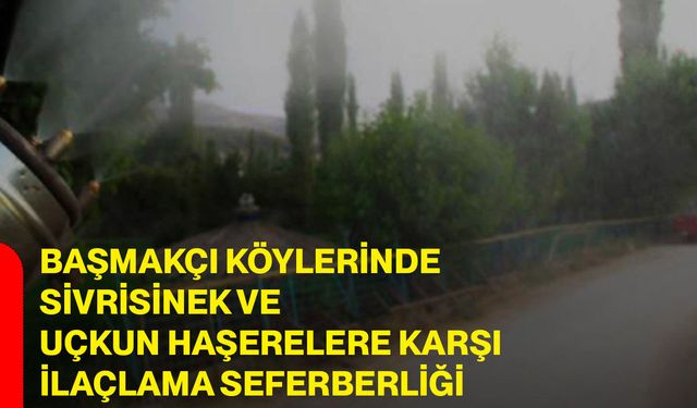 Başmakçı köylerinde sivrisinek ve uçkun haşerelere karşı ilaçlama seferberliği