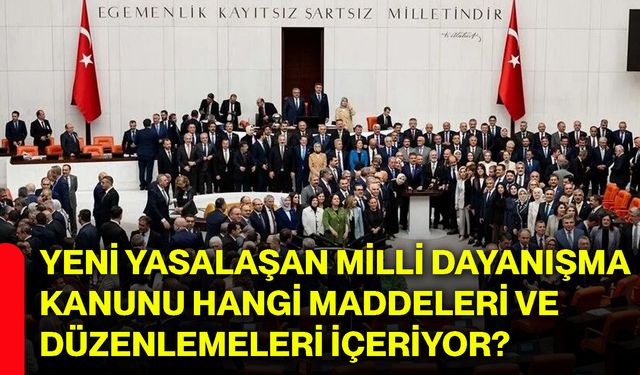 Yeni yasalaşan Milli Dayanışma Kanunu hangi maddeleri ve düzenlemeleri içeriyor?