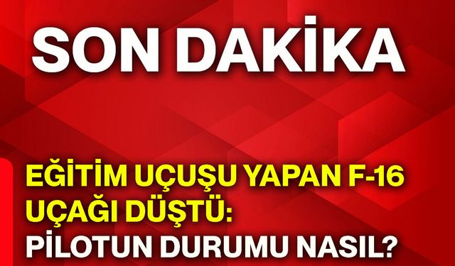 Eğitim uçuşu yapan F-16 uçağı düştü: Pilotun durumu nasıl?