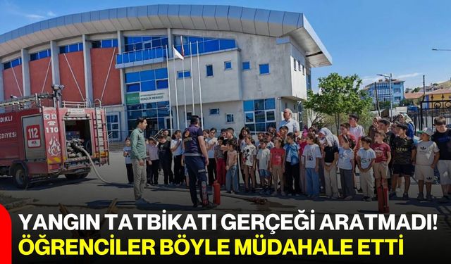 Yangın tatbikatı gerçeği aratmadı! Öğrenciler böyle müdahale etti