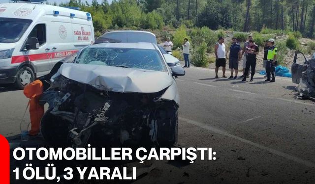 Otomobiller çarpıştı: 1 ölü, 3 yaralı