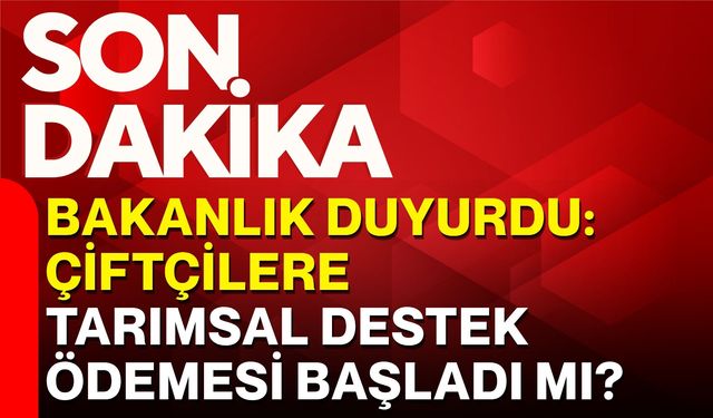 Bakanlık duyurdu: Çiftçilere tarımsal destek ödemesi başladı mı?