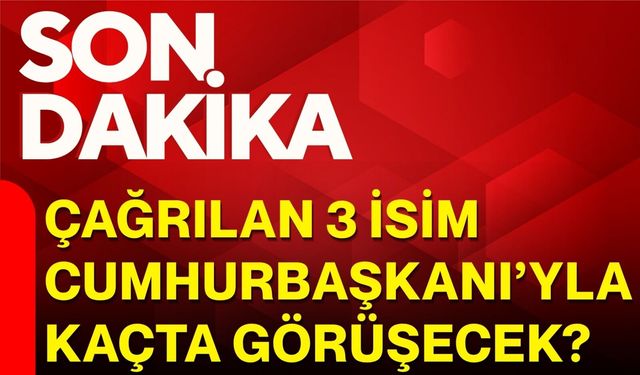 Çağrılan 3 isim Cumhurbaşkanı’yla kaçta görüşecek?