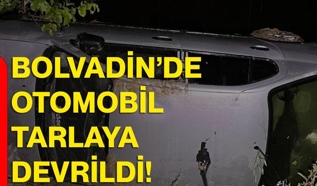 Bolvadin’de otomobil tarlaya devrildi!
