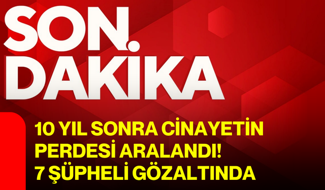 10 yıl sonra cinayetin perdesi aralandı! 7 şüpheli gözaltında