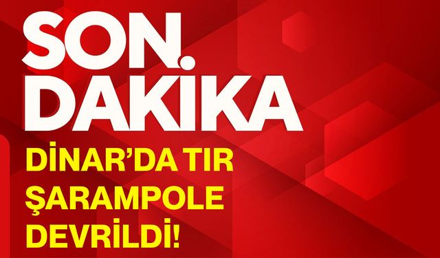 Dinar’da tır şarampole devrildi!