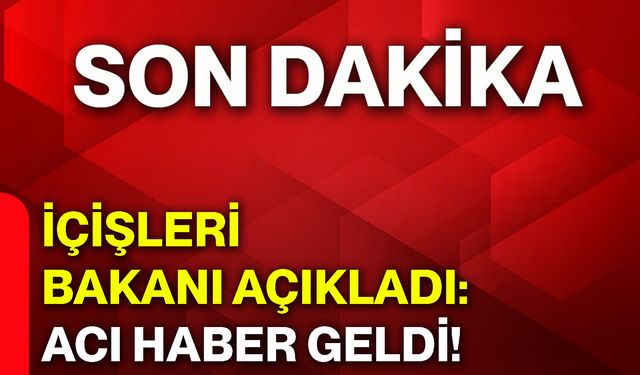 İçişleri Bakanı açıkladı: Acı haber geldi!