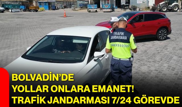 Bolvadin’de yollar onlara emanet! Trafik jandarması 7/24 görevde